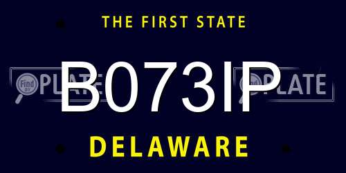 B073IP Delaware License Plate