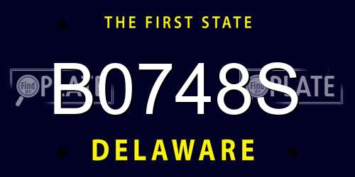 B0748S Delaware License Plate