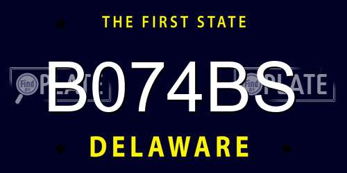 B074BS Delaware License Plate