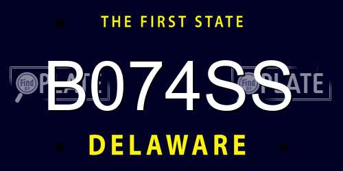 B074SS Delaware License Plate