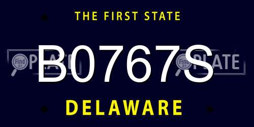 B0767S Delaware License Plate