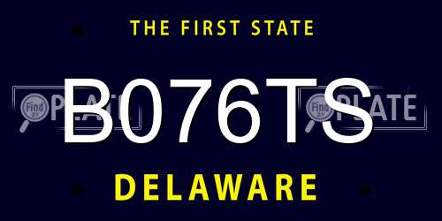 B076TS Delaware License Plate