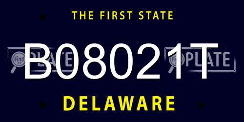 B08021T Delaware License Plate