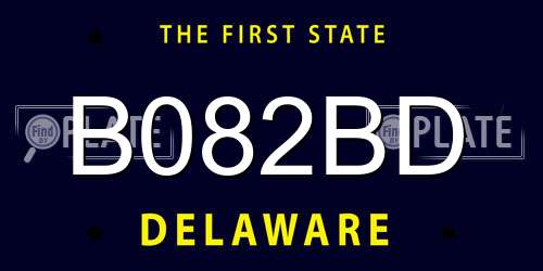 B082BD Delaware License Plate