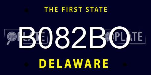 B082BO Delaware License Plate