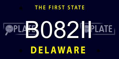 B082II Delaware License Plate