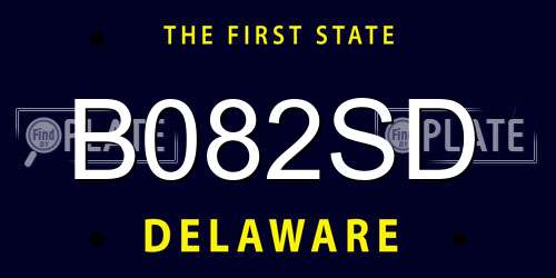 B082SD Delaware License Plate