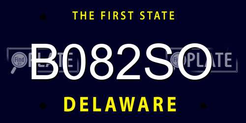 B082SO Delaware License Plate