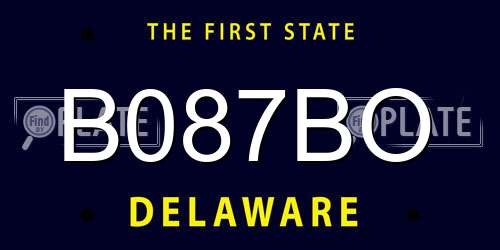 B087BO Delaware License Plate