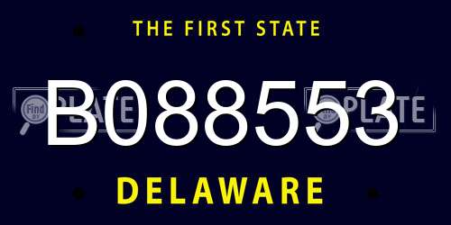 B088553 Delaware License Plate