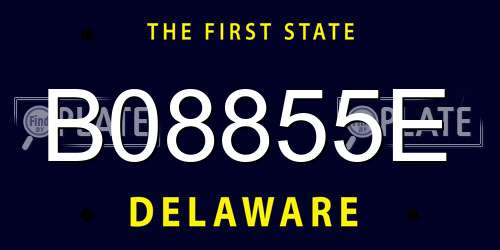 B08855E Delaware License Plate