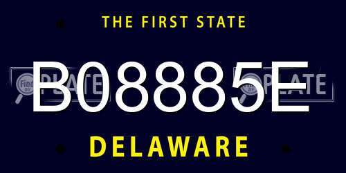 B08885E Delaware License Plate