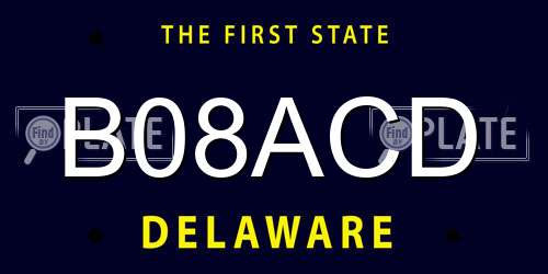 B08ACD Delaware License Plate