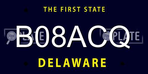 B08ACQ Delaware License Plate