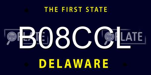 B08CCL Delaware License Plate