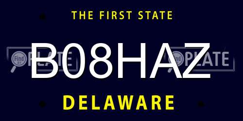 B08HAZ Delaware License Plate