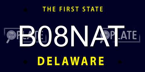 B08NAT Delaware License Plate
