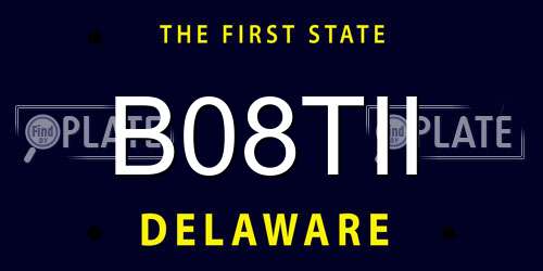 B08TII Delaware License Plate