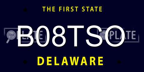 B08TSO Delaware License Plate
