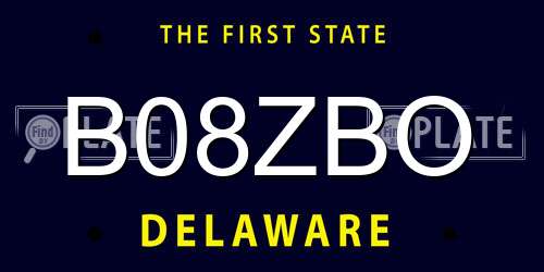 B08ZBO Delaware License Plate