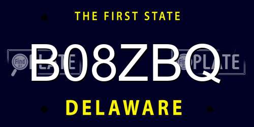 B08ZBQ Delaware License Plate