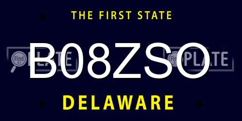 B08ZSO Delaware License Plate