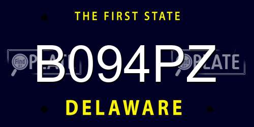 B094PZ Delaware License Plate