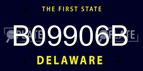B09906B Delaware License Plate