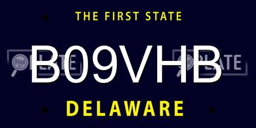 B09VHB Delaware License Plate