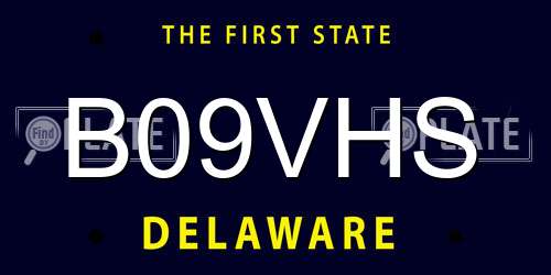 B09VHS Delaware License Plate