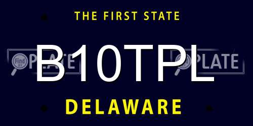 B10TPL Delaware License Plate