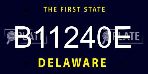 B11240E Delaware License Plate
