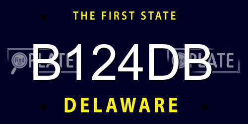 B124DB Delaware License Plate