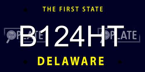B124HT Delaware License Plate