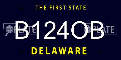 B124OB Delaware License Plate