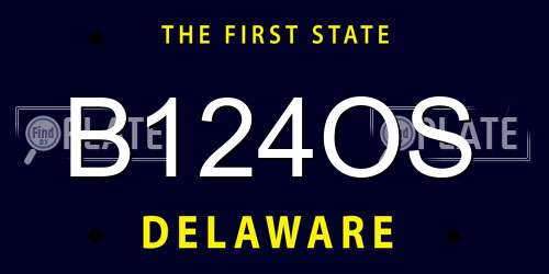 B124OS Delaware License Plate