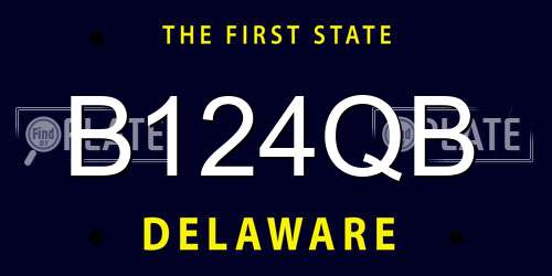 B124QB Delaware License Plate