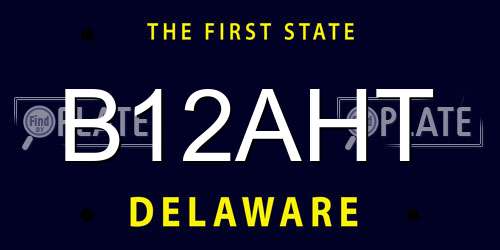 B12AHT Delaware License Plate