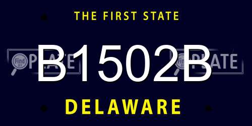 B1502B Delaware License Plate