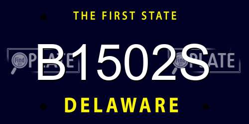 B1502S Delaware License Plate