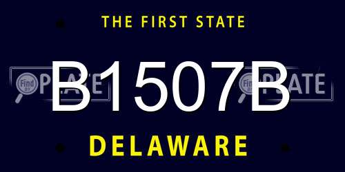 B1507B Delaware License Plate