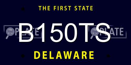 B150TS Delaware License Plate