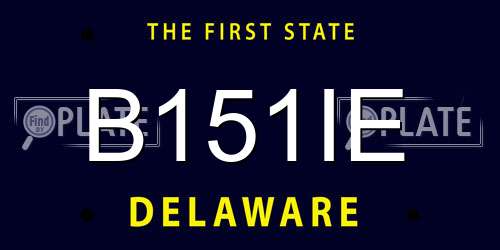 B151IE Delaware License Plate