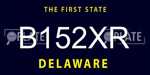 B152XR Delaware License Plate
