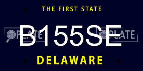 B155SE Delaware License Plate
