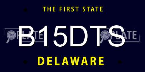 B15DTS Delaware License Plate