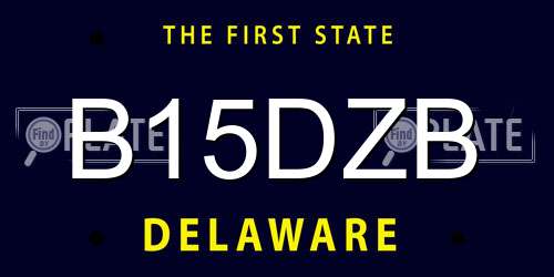 B15DZB Delaware License Plate