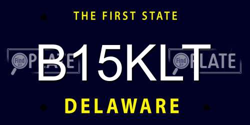 B15KLT Delaware License Plate