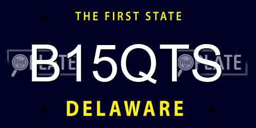 B15QTS Delaware License Plate