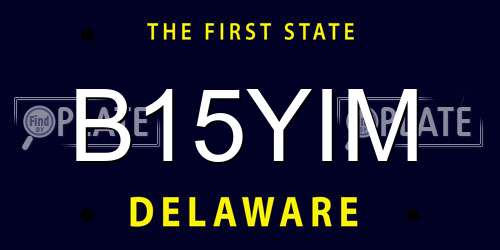 B15YIM Delaware License Plate